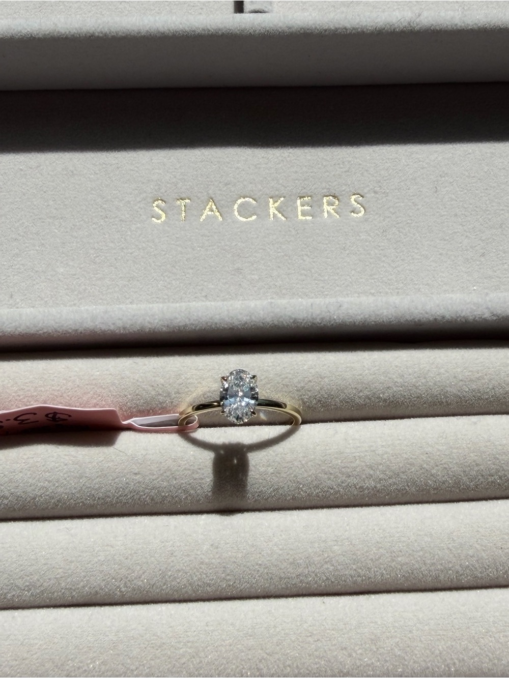 Gold Plated Sterling Silver, Lab Diamond Engagement Ring